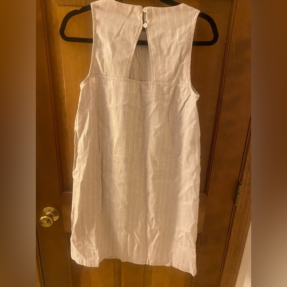 NWT Loft Linen Blend Shimmer Dress Resortwear Coastal Grandmother Vacation Ready - Picture 4 of 4